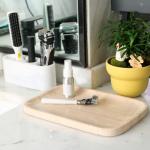 Marble Vanity Tray for Dresser Organizer, Travertine Bathroom Tray Countertop, Decorative Serving Trays, Kitchen Sink Storage, Jewelry & Perfume Holder(Travertino Romano)