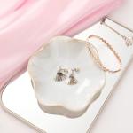 Ceramic Jewelry Dish, Leaf Tray, Key Holder, Small Ring Dish, Plate, Trinket Catchall, Nightstand Decor for Entryway Table, Room Decor