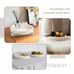 Decorative Tray for Coffee Table, Living Room, Side Table, 11" White Round Concrete Home Decor Serving Trays for Accent Table, Console Table