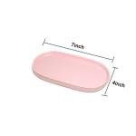 HANKOR Ceramic Jewelry Dish, 7x4 Decorative Catch All Tray Bowl for Trinket Key Ring, Small Bathroom Counter, Perfume Vanity, Soap Dish for Kitchen Sink (Pink)