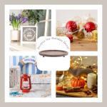 FESTWIND Decorative Oval Wooden Tray for Coffee Table Decor, Kitchen Dining, Entryway - Small Beaded Holiday Tray, Distressed Brown