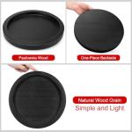 Round Decorative Tray for Coffee Dining Table Countertop Small Wooden Serving Trays Farmhouse Kitchen Home Living Room Decor and Bathroom Accessories Tray Black Rustic Wood Candle Centerpiece Trays