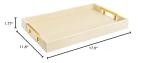 Modern Elegant 18”x12” Rectangle Cream Rectangle Shagreen Faux Leather Decorative Tray Ottoman Tray Coffee Table Perfume Living Room Kitchen Serving Tray with Gold Polished Metal Handles.