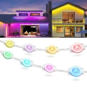 Fussion 200ft Permanent Outdoor Lights for House, 2025 Smart RGB LED Outside Lights with APP Remote Control, IP67 Waterproof Eternity Eaves Lighting for Christmas, Halloween, Holiday, Party, Daily