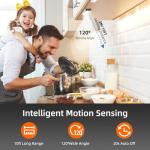 Under Cabinet Lighting, Equipped with Motion Sensor, Rechargeable Battery Operated，3-Level Adjustable Brightness, 3 Pack Magnetic Under Counter Lights for Kitchen, Closet, Pantry, 7.8"