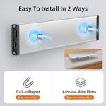 Under Cabinet Lighting, Equipped with Motion Sensor, Rechargeable Battery Operated，3-Level Adjustable Brightness, 3 Pack Magnetic Under Counter Lights for Kitchen, Closet, Pantry, 7.8"