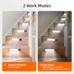 Under Cabinet Lighting, Equipped with Motion Sensor, Rechargeable Battery Operated，3-Level Adjustable Brightness, 3 Pack Magnetic Under Counter Lights for Kitchen, Closet, Pantry, 7.8"