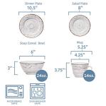 Pfaltzgraff Trellis White 16-Piece Stoneware Dinnerware Set, Service for 4, Distressed White Finish, Microwave & Dishwasher Safe Plates and Bowls