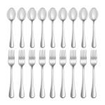 16 Pcs Forks and Spoons Silverware Set,Food Grade Stainless Steel Flatware Cutlery Set for Home,Kitchen and Restaurant,Mirror Polished,Dishwasher Safe - 8 Dinner Fork(8 inch) and 8 Teaspoon(6.5 inch)