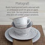 Pfaltzgraff Trellis White 16-Piece Stoneware Dinnerware Set, Service for 4, Distressed White Finish, Microwave & Dishwasher Safe Plates and Bowls