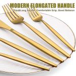 40 Piece Gold Silverware Set for 8, Terlulu Stainless Steel Flatware Set, Gold Cutlery Set Utensils Set, Tableware Include Forks Knives Spoons for Home Kitchen Restaurant Wedding, Satin Finish