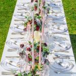Nervure 350PCS Gold Plastic Plates - Gold Plastic Dinnerware Sets for 50 Guests - 100 Disposable Plates, 150 Silverware, 50 Cups, 50 Napkins for Wedding & Party & Thanksgiving