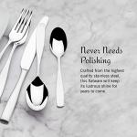 Mikasa Satin Loft 65-Piece Flatware Set for 12, 18/10 Stainless Steel Silverware with Forks, Knives, Spoons, and Serving Utensils, Durable and Elegant Design