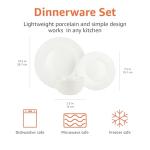 Amazon Basics Kitchen Dinnerware Set, Microwave and Dishwasher Safe, Plates, Bowls, Service for 6, 18-Piece, White