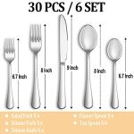 MUTNITT 30 Pcs Silverware Set Service for 6,Premium Stainless Steel Flatware Set,Mirror Polished Cutlery Utensil Sets,Durable Kitchen Eating Tableware Sets,Include Fork Knife Spoon,Dishwasher Safe