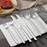 24 Pcs Silverware Set with Steak Knives, Stainless Steel Flatware Set for 4, Food-Grade Cutlery Set, Mirror Polished Tableware Eating Utensils Set for Kitchen, Knife Fork Spoon Set, Dishwasher Safe