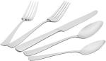 Amazon Basics 20-Piece Stainless Steel Flatware Set with Square Edge, Service for 4, Silver