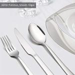 E-far 60-Piece Silverware Set, Stainless Steel Flatware Set Service for 12, Tableware Cutlery Set for Home Restaurant Party, Dinner Forks/Spoons/Knives, Square Edge & Mirror Polished, Dishwasher Safe