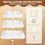DIDROOM 10 Pack Dessert Table Display Set - 4 x Three-Tier Square Cupcake Stands and 6 x Serving Trays, Elegant Tableware for Cakes, Cupcakes, Pastries, and Snacks, Perfect for Parties (White)