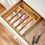 Amazon Basics 20-Piece Stainless Steel Flatware Set with Square Edge, Service for 4, Silver