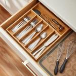 Amazon Basics Silverware Set, Stainless Steel Flatware, Dishwasher Safe, Service for 4, 20-Piece Forks and Spoons, Pearled Edge