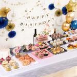 DIDROOM 10 Pack Dessert Table Display Set - 4 x Three-Tier Square Cupcake Stands and 6 x Serving Trays, Elegant Tableware for Cakes, Cupcakes, Pastries, and Snacks, Perfect for Parties (White)