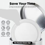 780 Piece Disposable Clear Tableware Set for 120 Guests By StockHomery- Microwavable Plastic Dinnerware Set of 120 9” Plates, 180 6” Dessert Plates, 120 9oz Cups,120 Spoons, Forks, Knives,