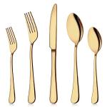 Aisoso Gold Silverware Set, 20-Piece Flatware Set Stainless Steel Cutlery Kitchen Utensil Set Tableware Service for 4
