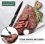 Hiware 48-Piece Matte Black Silverware Set with Steak Knives, Black Flatware Set for 8, Stainless Steel Tableware Cutlery Set, Utensil Sets for Kitchen