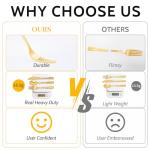 N9R 160pcs Gold Plastic Silverware - Gold Plastic Utensils Set - Tableware Flatware Kit 80 Forks, 40 Spoons, 40 Knives Disposable Cutlery Set for Party, Wedding, Birthday