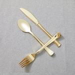 N9R 160pcs Gold Plastic Silverware - Gold Plastic Utensils Set - Tableware Flatware Kit 80 Forks, 40 Spoons, 40 Knives Disposable Cutlery Set for Party, Wedding, Birthday