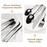 Astercook 24-Piece Black Silverware Set with Steak Knives Flatware Set for 4 Food-Grade Stainless Steel Cutlery Set Mirror Polished Utensils Set Include Spoons and Forks for Home Kitchen Restaurant