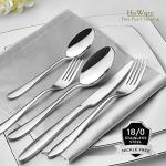 HaWare 40-Piece Silverware Set, Stainless Steel Flatware Service for 8, Modern Tableware Cutlery for Home, Elegant Eating Utensils Include Knives/Spoons/Forks, Mirror Polished, Dishwasher Safe