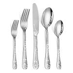 40 Piece Silverware Set, Stainless Steel Flatware Cutlery Set Service for 8, Mirror Polished Tableware Eating Utensils Set for Home Kitchen, Include Knife Fork Spoon Set, Dishwasher Safe
