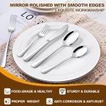 40-Piece Silverware Set for 8, Stainless Steel Flatware Cutlery, Kitchen Tableware, Utensil Set for Home and Restaurant, Knives, Forks, Spoons, Mirror Polished, Dishwasher Safe