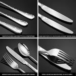 40 Piece Silverware Set, Stainless Steel Flatware Cutlery Set Service for 8, Mirror Polished Tableware Eating Utensils Set for Home Kitchen, Include Knife Fork Spoon Set, Dishwasher Safe