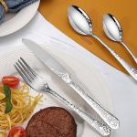 40 Piece Silverware Set, Stainless Steel Flatware Cutlery Set Service for 8, Mirror Polished Tableware Eating Utensils Set for Home Kitchen, Include Knife Fork Spoon Set, Dishwasher Safe