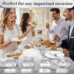 WDF Partyware 350Piece Silver Plastic Dinnerware Set for 50 Guests - Silver Plastic Plates with Cutlery Include:50Dinner Plates-50Dessert Plates-50Pre Rolled Napkins with Silverware