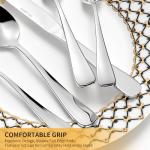 SELUKIYA Silverware Set for 8, 40 Pieces Heavy Duty Stainless Steel Flatware Set, Mirror Polished Cutlery Utensil Set, Dinner Fork Knife Spoon Eating Tableware Set for Home, Dishwasher Safe, Silver