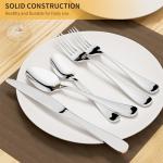 SELUKIYA Silverware Set for 8, 40 Pieces Heavy Duty Stainless Steel Flatware Set, Mirror Polished Cutlery Utensil Set, Dinner Fork Knife Spoon Eating Tableware Set for Home, Dishwasher Safe, Silver