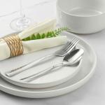 LIANYU Stoneware Dinnerware Sets for 4, 12 Piece Plates and Bowls Set, Kitchen Dining Dishware Tableware Dishes, Microwave & Dishwasher Safe, Snowy White