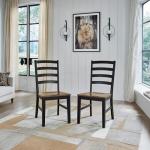 Signature Design by Ashley Wildenauer Rustic Armless Dining Chair, Set of 2, Black & Light Brown