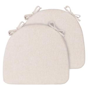 Chair Cushions for Dining Chairs with Ties Removable Cover Non-Slip Bottom U Shaped Kitchen Chair Pads 40D High- Resilience Foam Indoor Seat Cushion 16"x17"x2" Set of 2 Beige Room Office Accessories