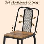 YATINEY Dining Chairs Set of 4, Wooden Kitchen Chairs, Farmhouse Dining Chairs with Back Support, for Living Room, Kitchen, Rustic Brown and Black CY01L4BRN1