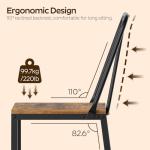 YATINEY Dining Chairs Set of 4, Wooden Kitchen Chairs, Farmhouse Dining Chairs with Back Support, for Living Room, Kitchen, Rustic Brown and Black CY01L4BRN1