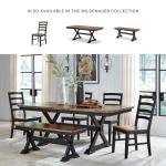 Signature Design by Ashley Wildenauer Rustic Armless Dining Chair, Set of 2, Black & Light Brown