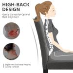 Yaheetech Dining Chairs Set of 4 Fabric Parson Upholstered Kitchen Chairs with Padded Seat and Solid Wood Legs for Dining Room/Restaurant, Armless Design, Dark Grey