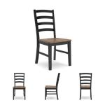 Signature Design by Ashley Wildenauer Rustic Armless Dining Chair, Set of 2, Black & Light Brown