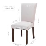 COLAMY Upholstered Dining Chairs Set of 4, Parsons Style Linen Beige Accent Chairs with High Back, for Round Kitchen Table or Small Dining Room – Comfortable & Stylish