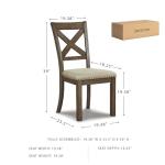 Signature Design by Ashley Moriville Modern Farmhouse 19" Upholstered Dining Room Chair, 2 Count, Brown